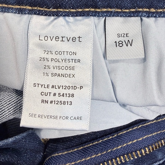 Lovervet by Vervet DK Wash-Plus High Rise Ankle Skinny Jeans Sz 18W Women’s EUC - Picture 12 of 13